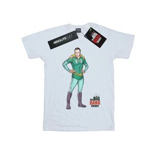 The Big Bang Theory Mens Sheldon Superhero T-Shirt / White
